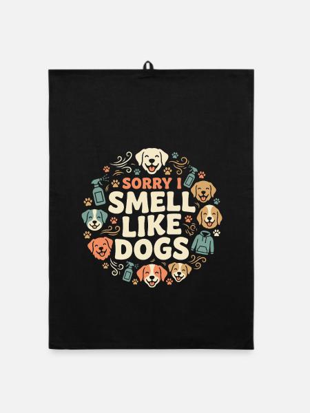 Kennel technician, kennel assistant, animal care - Organic dish towel - black - Front