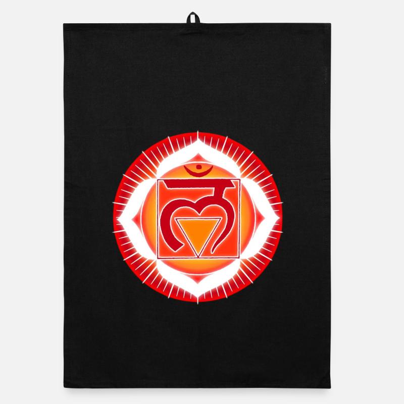 Wurzelchakra Muladhara - Organic Geschirrtuch - Schwarz