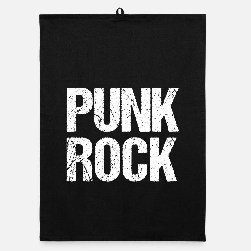 Punk Rock Distressed Typography Organic dish towel