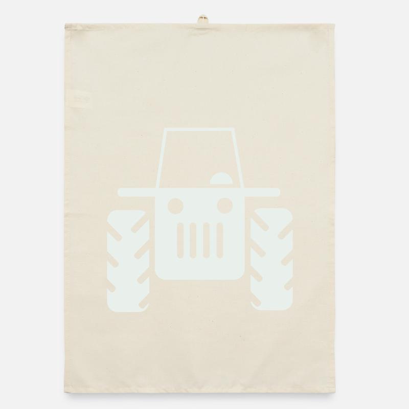 Retro Traktor  Organic Geschirrtuch