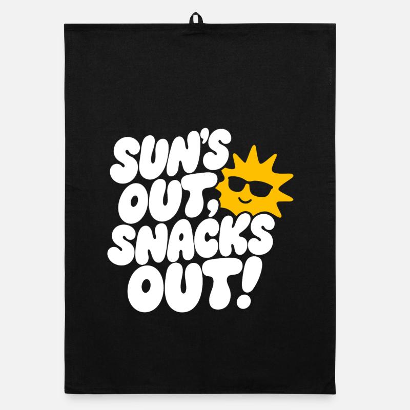 Soleil Dehors Snacks Out Design d’été Torchon bio
