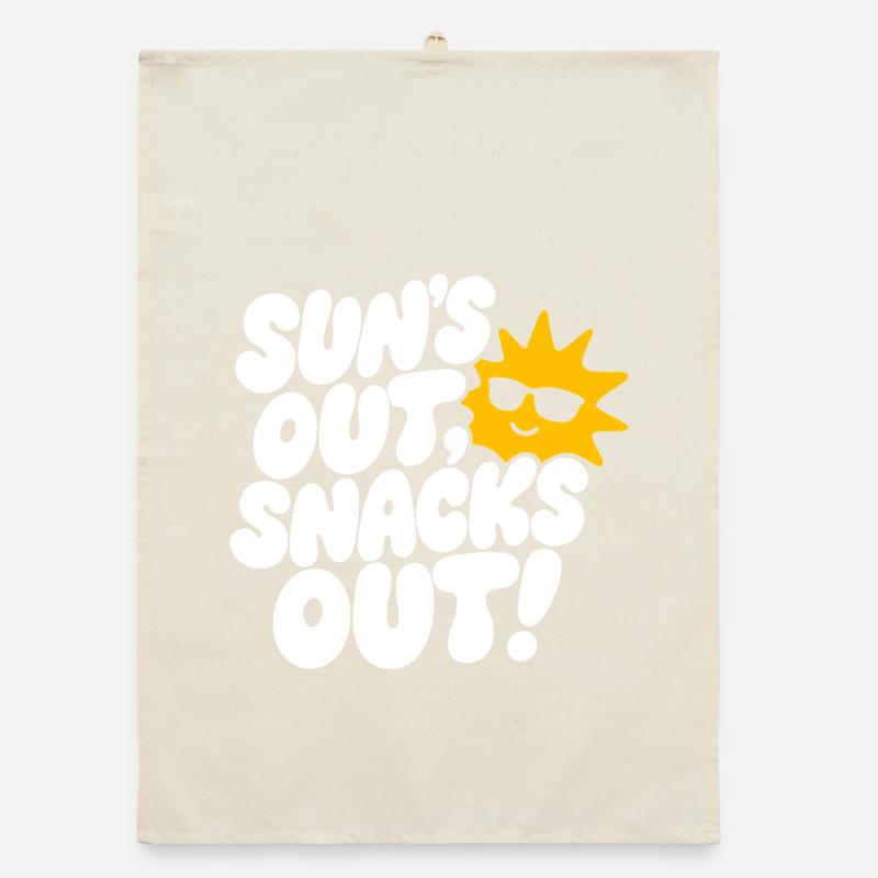 Soleil Dehors Snacks Out Design d’été Torchon bio