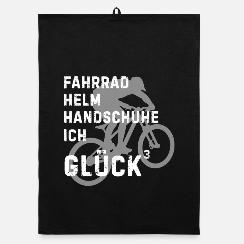 Fahrradhelden Silhouette mit Text - Organic Geschirrtuch - Schwarz