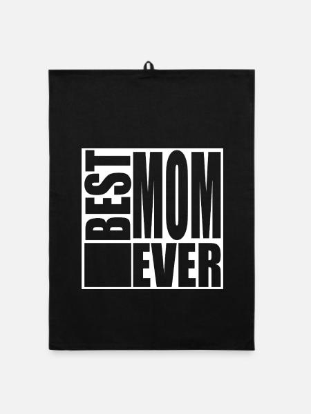 Best Mom Beste Mutter - Organic Geschirrtuch - Schwarz - Vorne