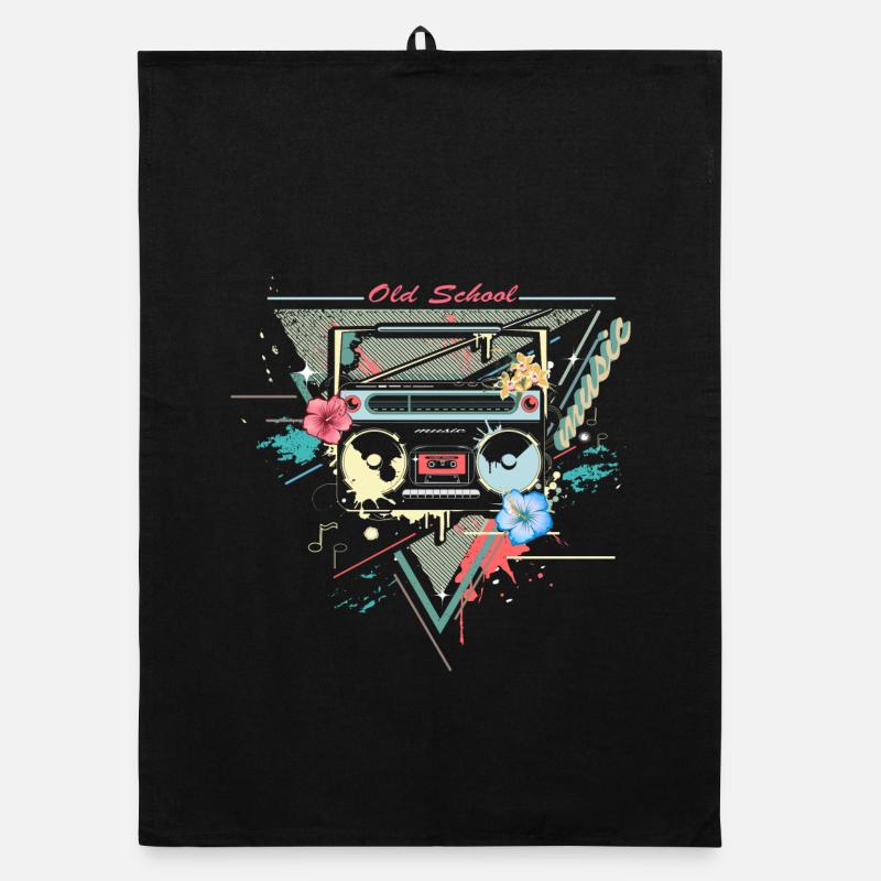 Ghettoblaster retro graffiti Organic dish towel