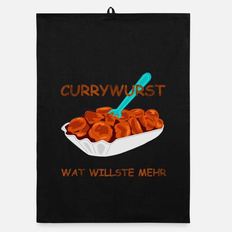 speise currywurst spruch - Organic Geschirrtuch - Schwarz