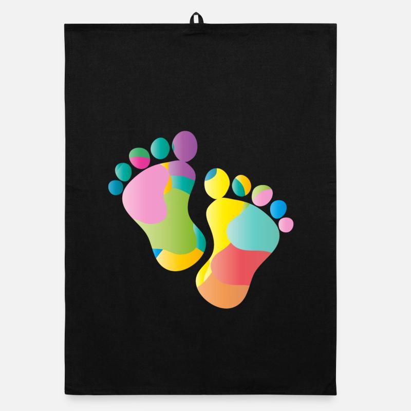 empreintes colorées de bébé Torchon bio
