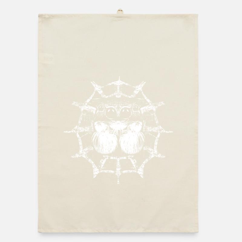 Creepy spider with cool spider web Organic dish towel