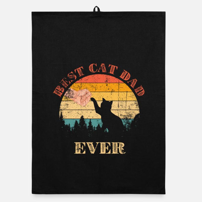 First Cat Dad Ever Organic dish towel