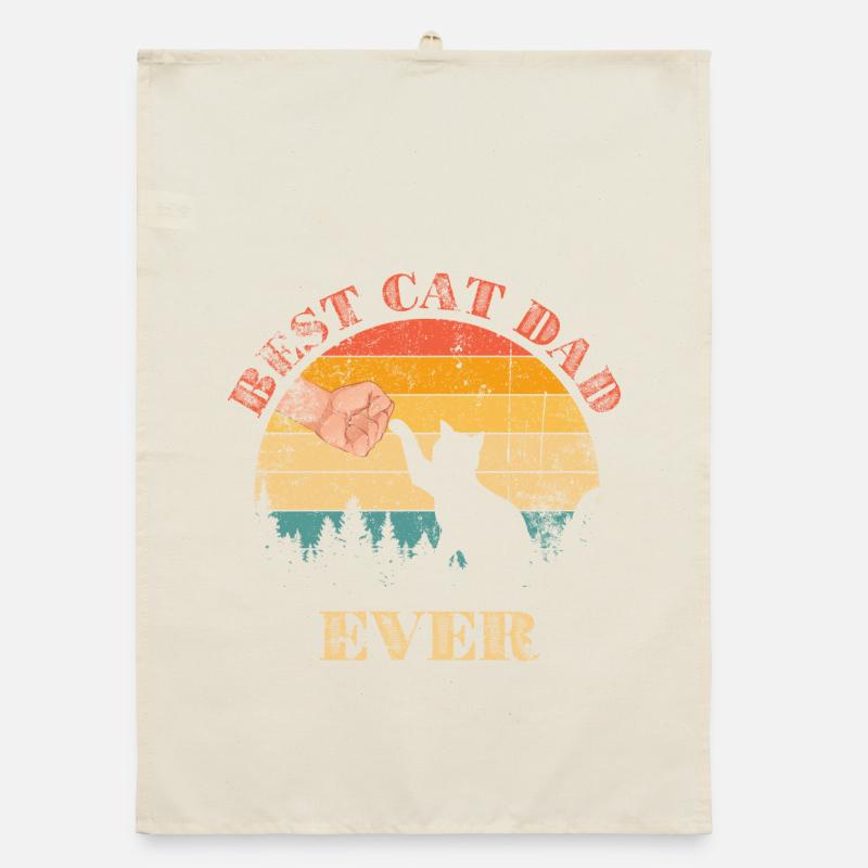 First Cat Dad Ever Organic dish towel