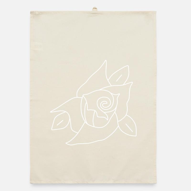 Fleur, Blanc, Fleur Blanche Torchon bio