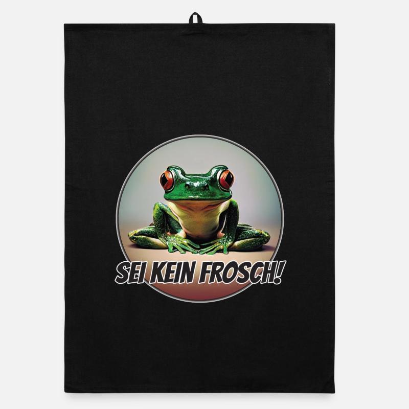 Sei kein Frosch - Organic Geschirrtuch - Schwarz