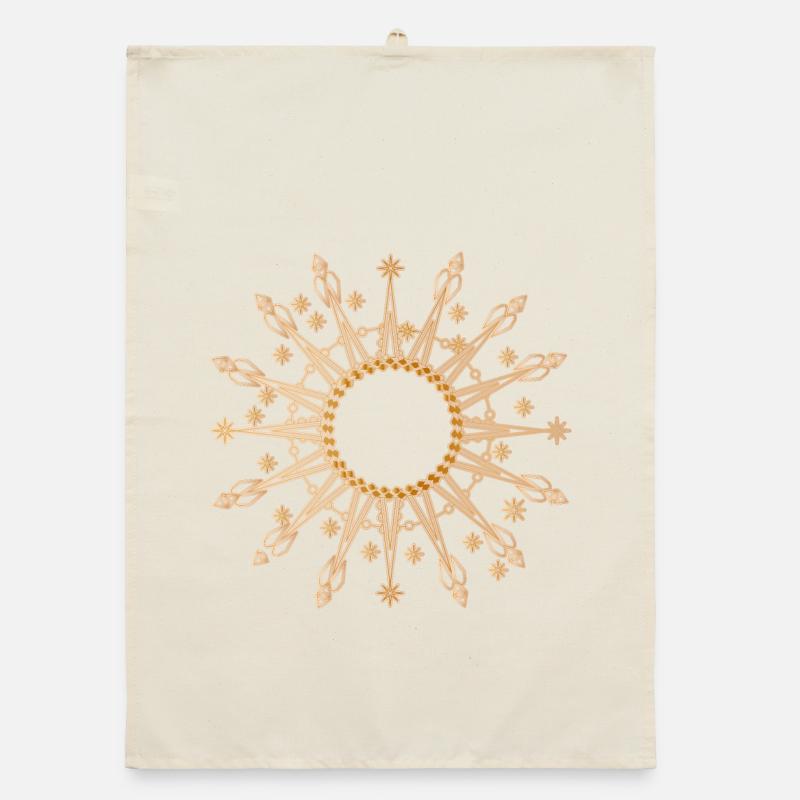 Étoile dorée radieuse comme cadre Torchon bio