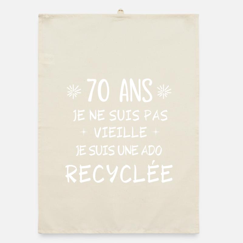 70 ANS, 70 ans, anniversaire 70 ans Torchon bio