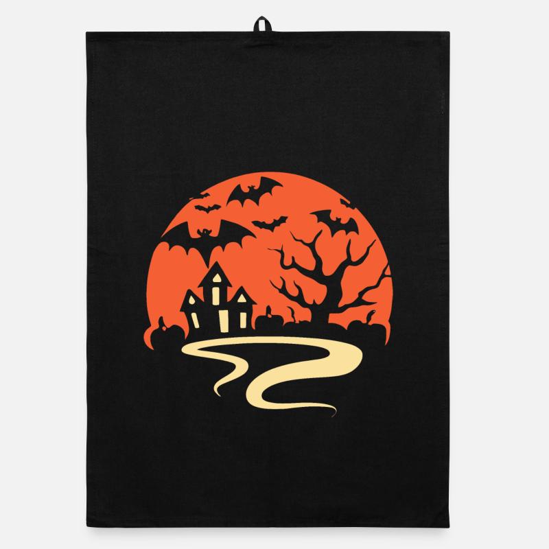 Spooky Halloween Night Organic dish towel