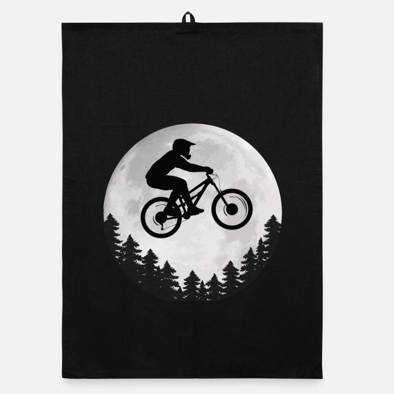 Mountain Bike Moon Mountain Biker Moon Organic dish towel
