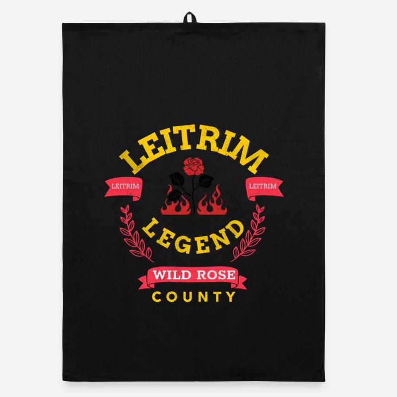 Leitrim Legend Wild Rose County for County Leitrim Organic dish towel