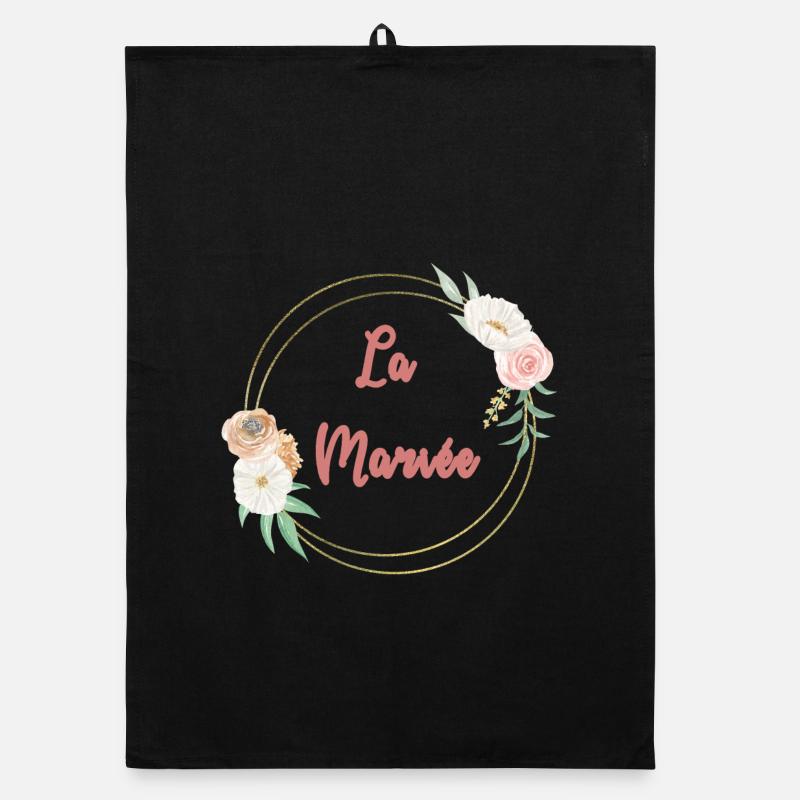 La Mariée - frame or et fleurs Torchon bio