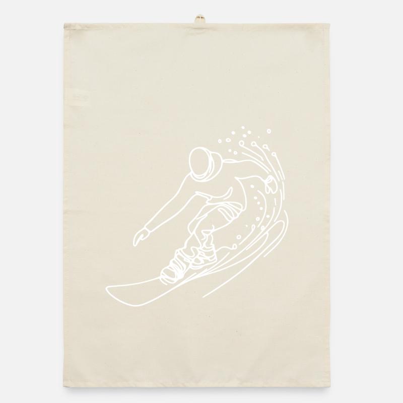 Dessin de snowboarder Torchon bio