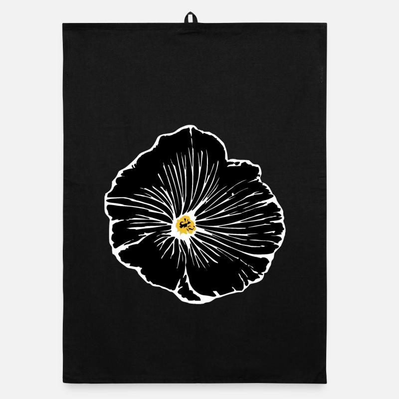 Fleur, Noir, Fleurs, Noir, Fleur Torchon bio