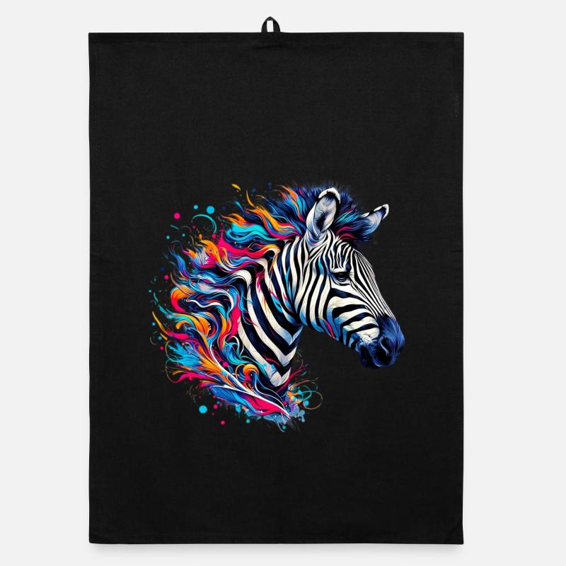 Zebra - Organic Geschirrtuch - Schwarz