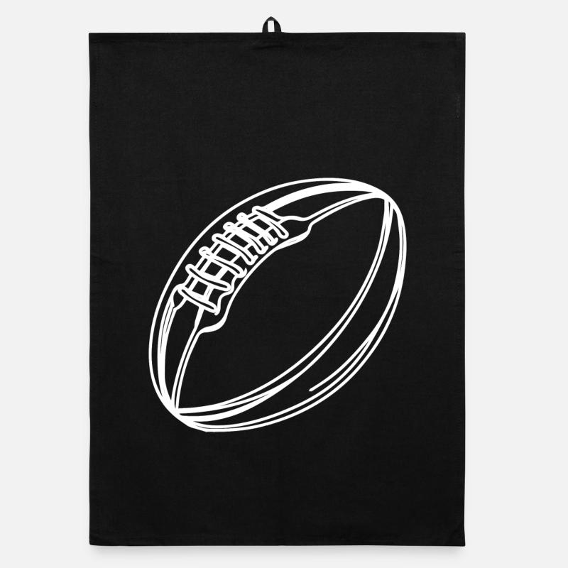 Rugby Ball Drawing Organic dish towel