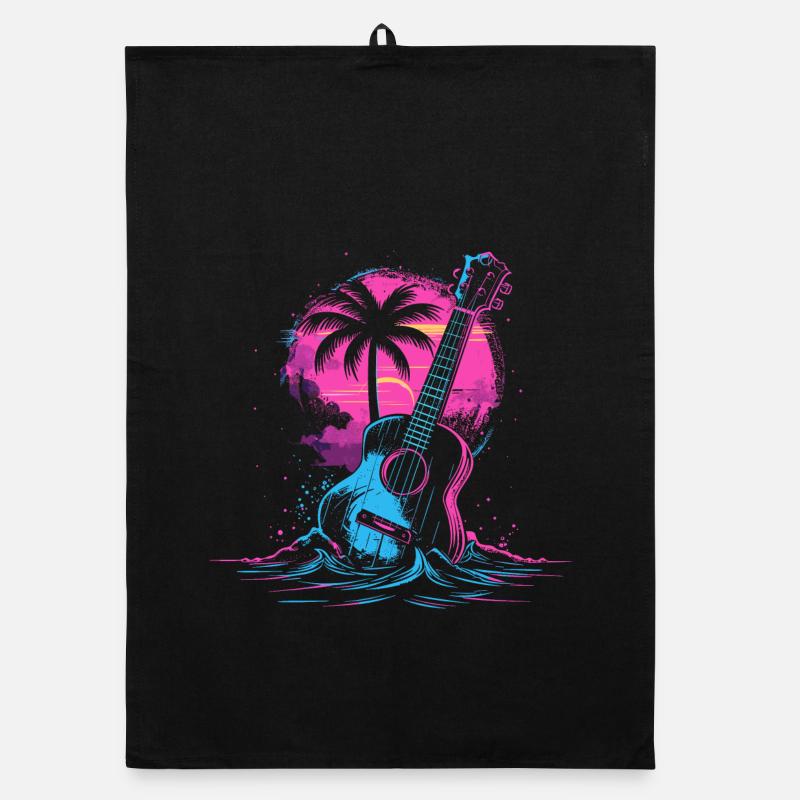 Ukulele 80s Look Organic dish towel