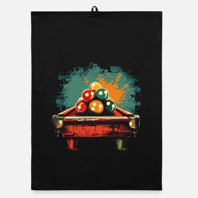 Billard Comic Stil Organic Geschirrtuch