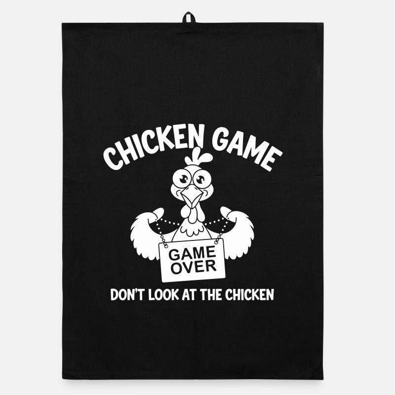Fin du jeu de poulet - Torchon bio - noir