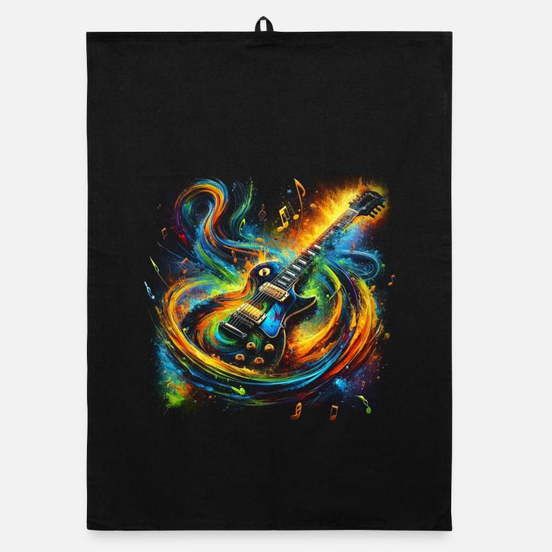 Expression de guitare colorée Torchon bio