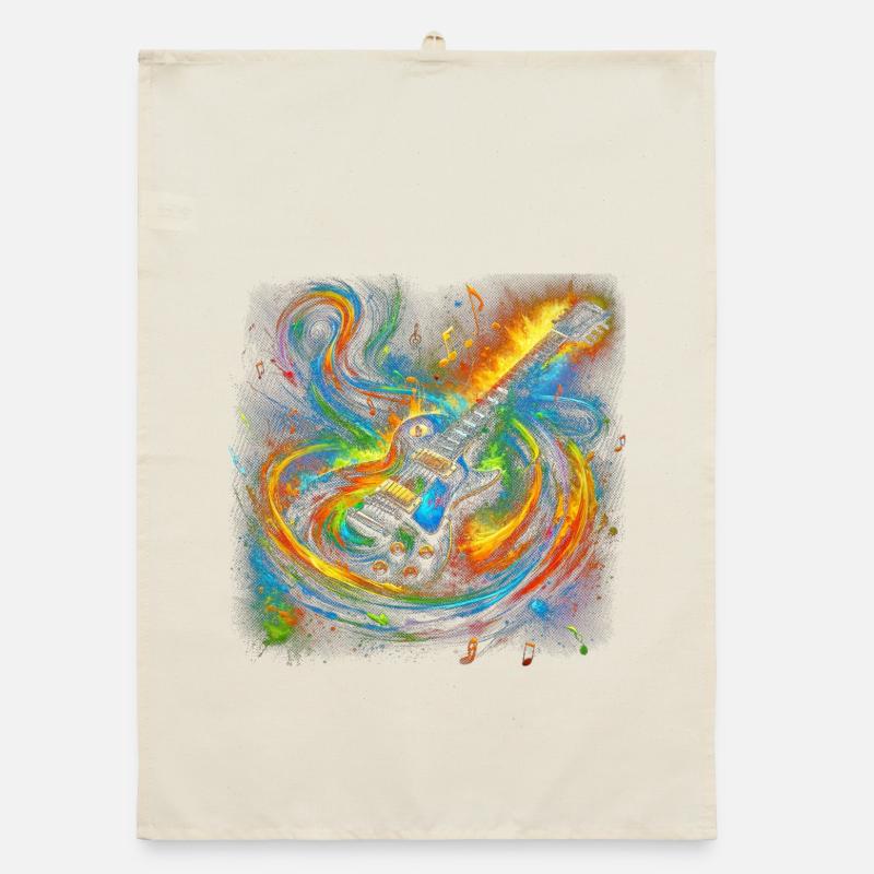 Colorful Guitar Expression Organic dish towel