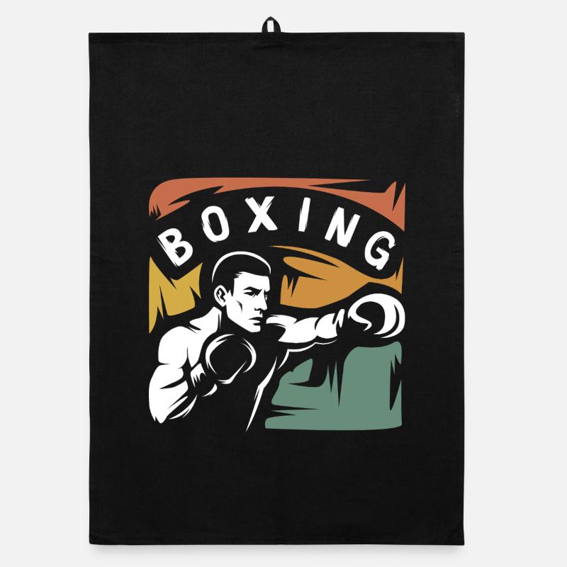 Vintage Boxing Fighter – Retro Box-Design Organic Geschirrtuch