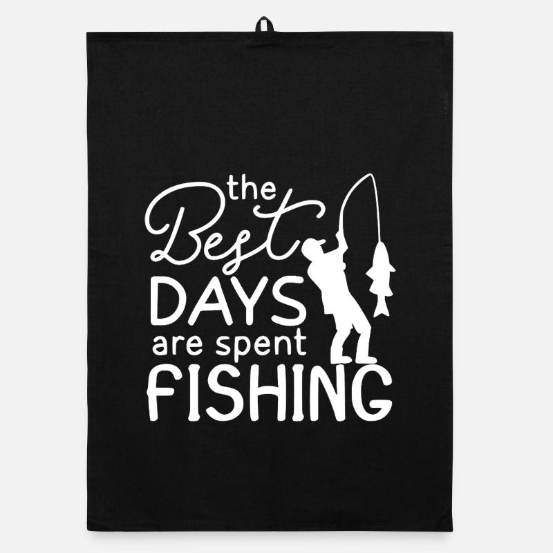 Fisherman Quote Silhouette Design Organic dish towel