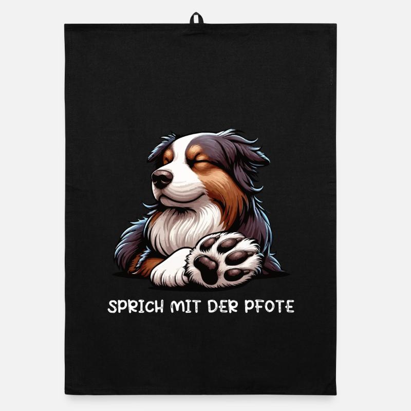 Talk to the paw Australian Shepherd Aussie Organic dish towel