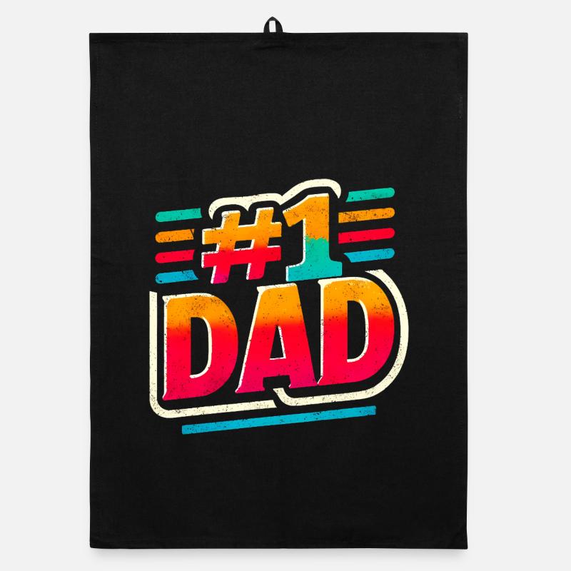 Number One Dad Rainbow Graphic, Fathers  Organic dish towel