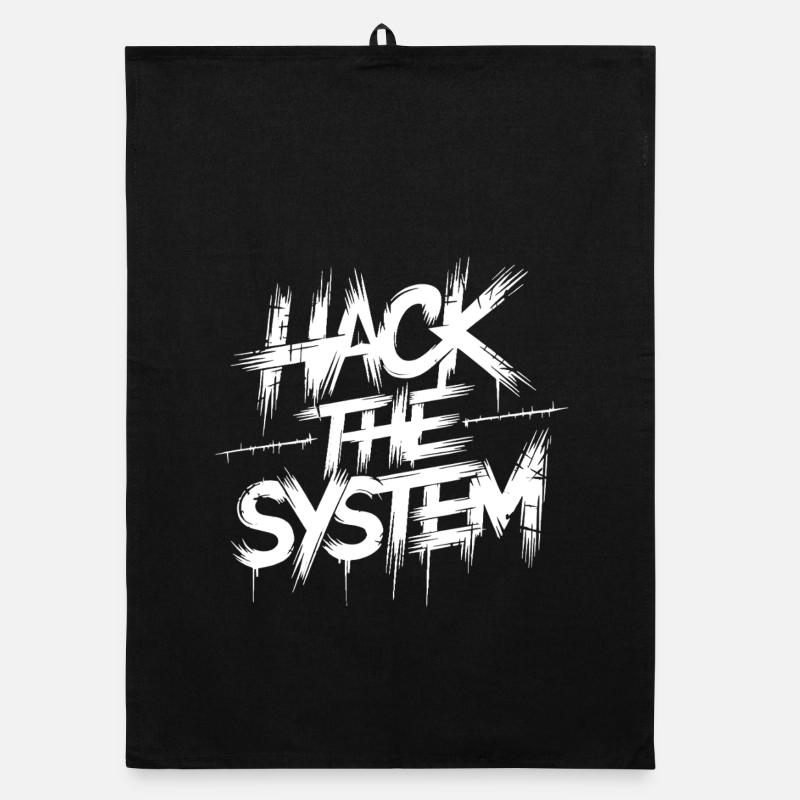 Hack the System Graffiti Organic Geschirrtuch