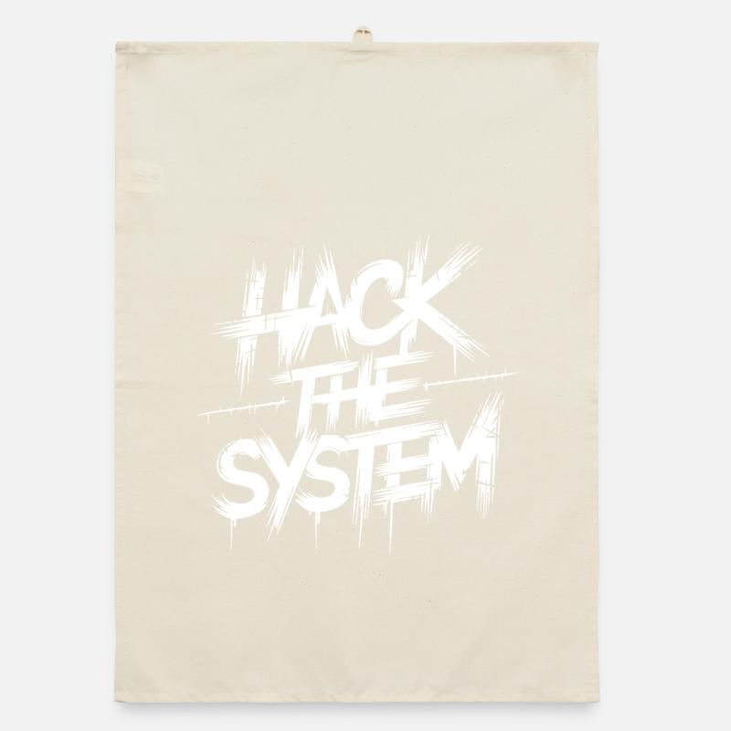 Hack the System Graffiti Organic dish towel