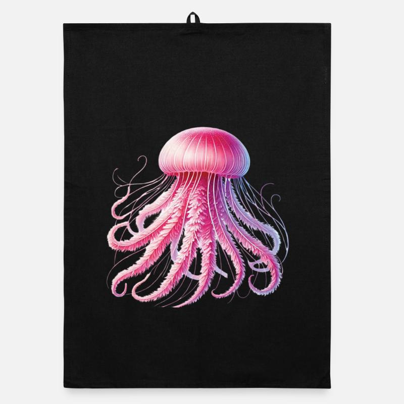 Méduse Créatures de la mer Carnaval Tentacules Méduse de feu Torchon bio