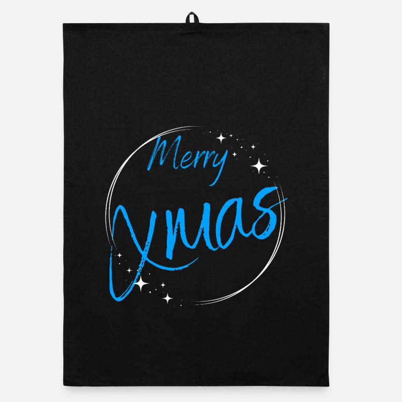 Joyeux Noël Script Circle Torchon bio