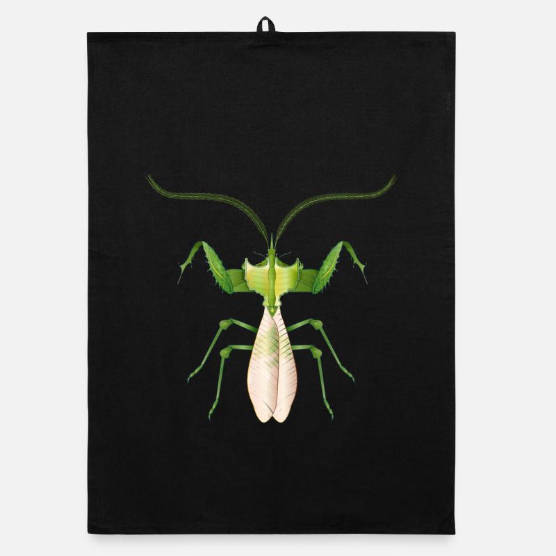 Tropical Insect in Green – Filigree Devil Flower Organic dish towel