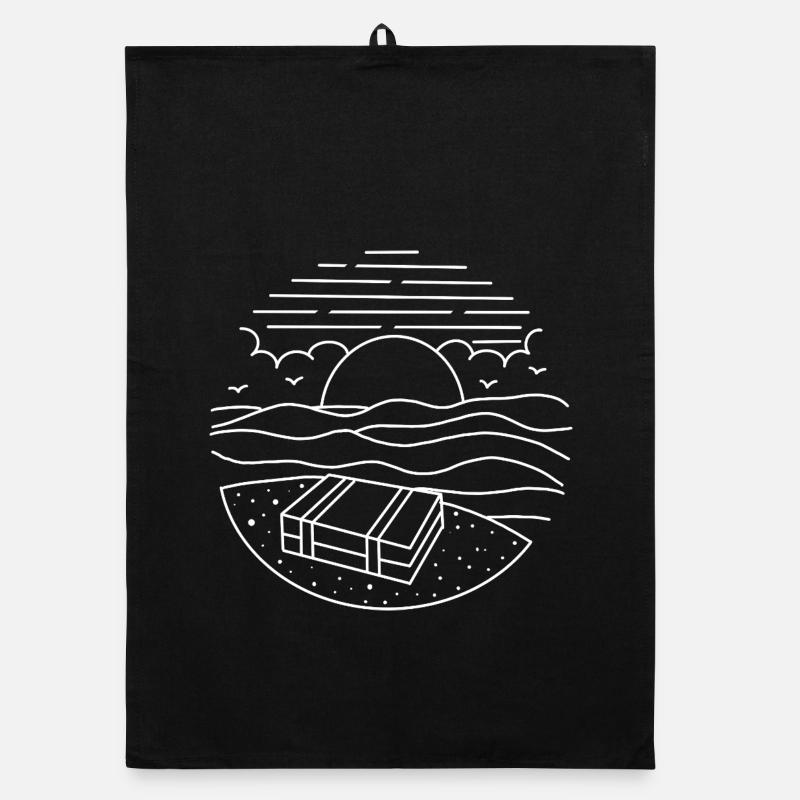 Suitcase Beach Vacation Organic dish towel