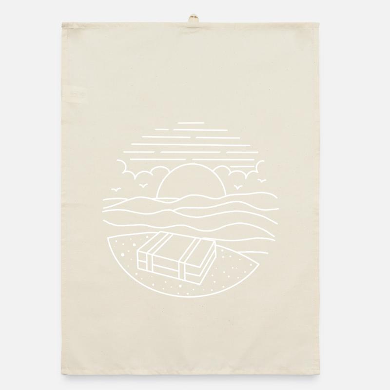 Suitcase Beach Vacation Organic dish towel