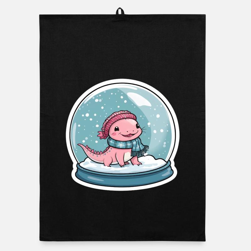 Axolotl dans la boule à neige Torchon bio