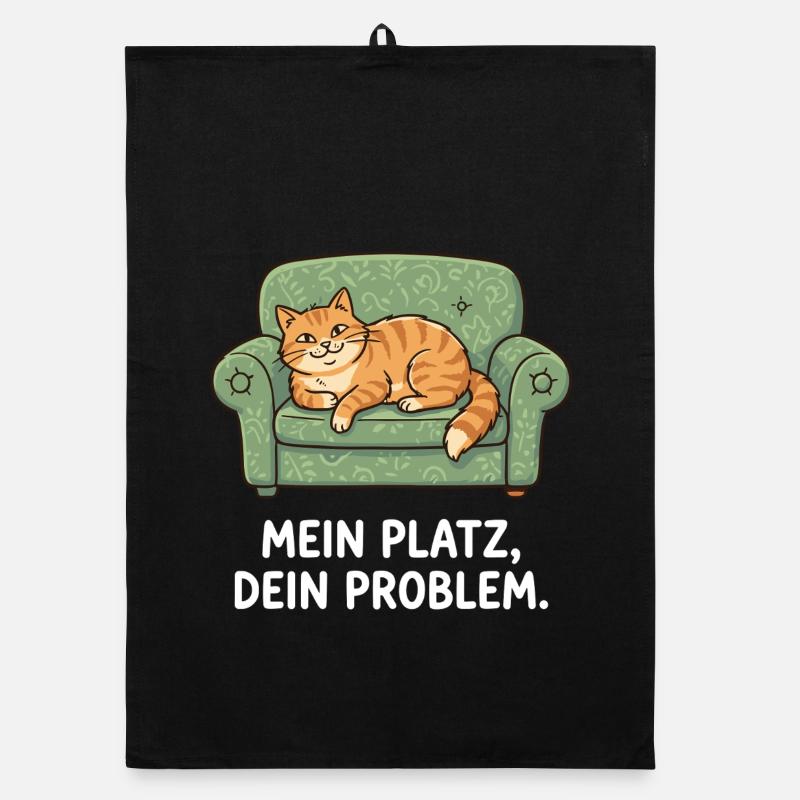 Mein Platz, Dein Problem Katze Organic Geschirrtuch
