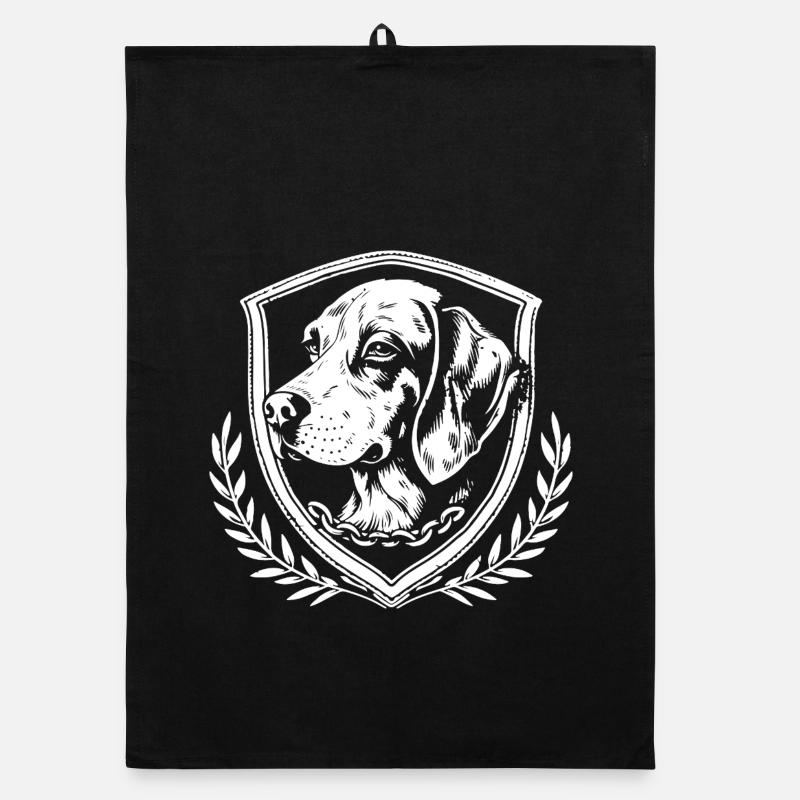 Hundeemblem Im Schild Organic Geschirrtuch