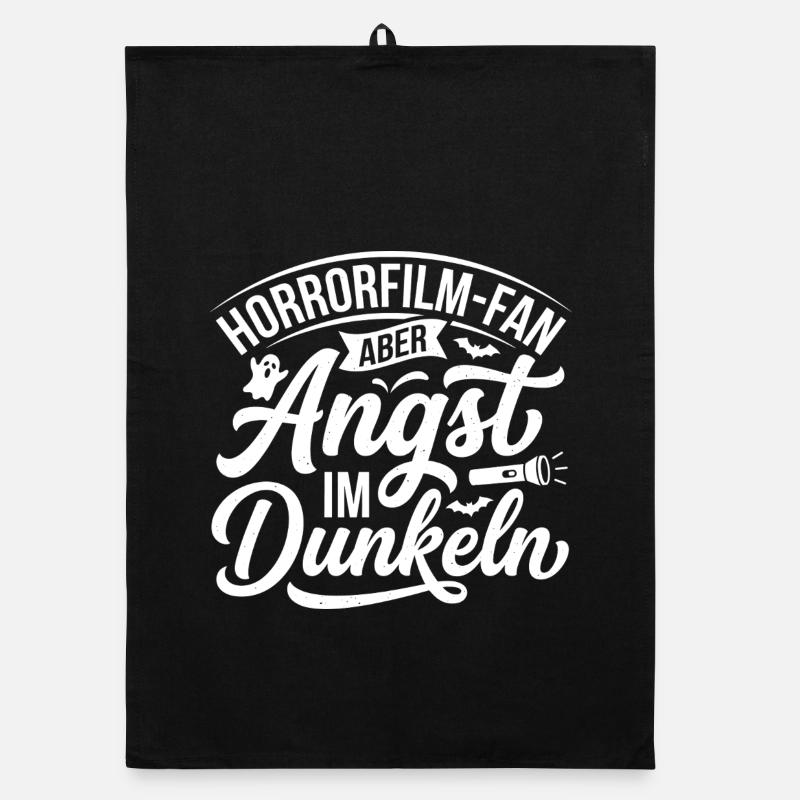 Angst im Dunkeln – Horrorfan Organic Geschirrtuch
