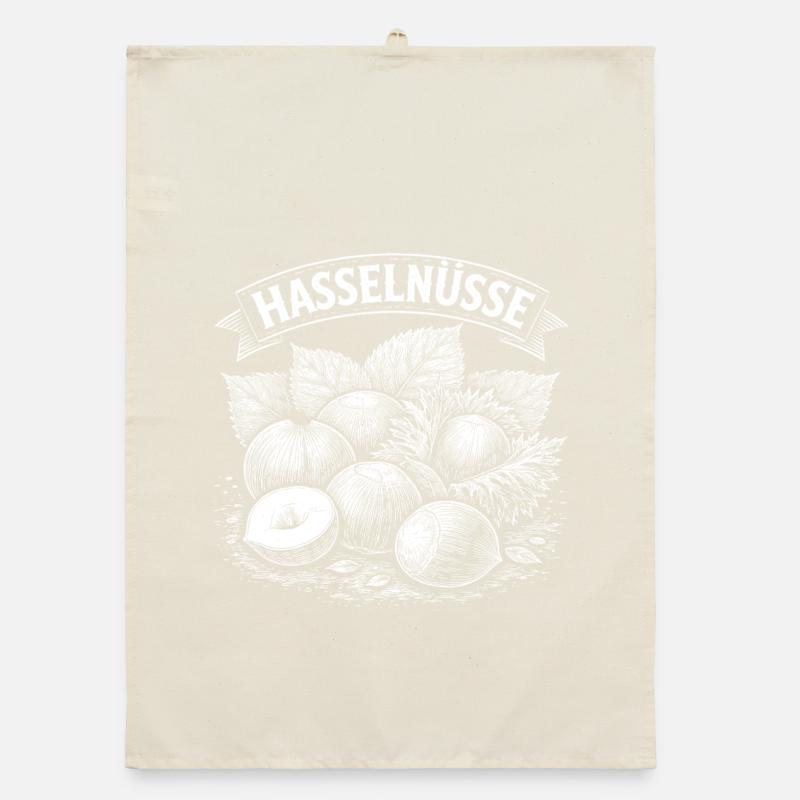 Hazelnuts Banner Illustration Organic dish towel