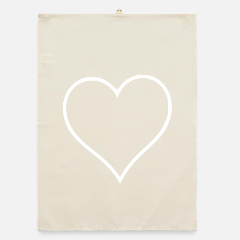 Valentinstag Herz weiß Geschenk Valentinstag Organic Geschirrtuch