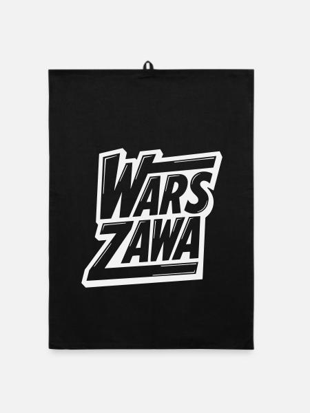 Warsaw, Warsaw Logo - Organic dish towel - black - Front