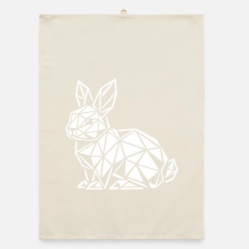 Geometric Rabbit Magic Easter Bunny Organic dish towel